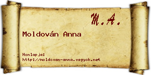 Moldován Anna névjegykártya